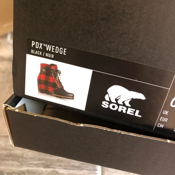 New Sorel PDX Wedge Buffalo Check Booties - Picture 5 of 5
